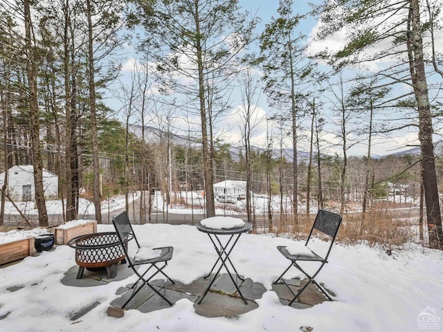 view of snowy yard