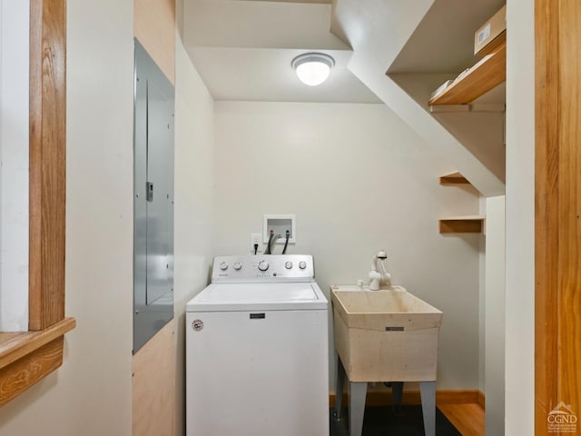 laundry area featuring washer / dryer and sink