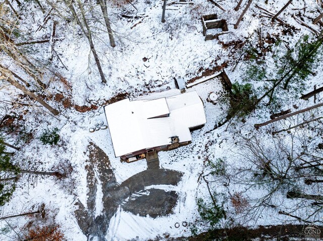 view of snowy aerial view