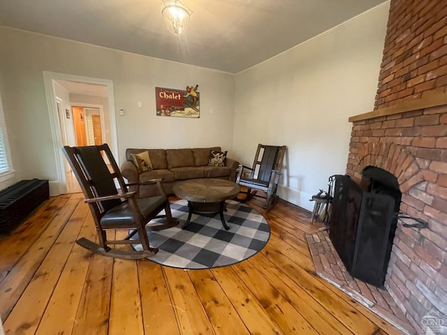 living room with light hardwood / wood-style floors