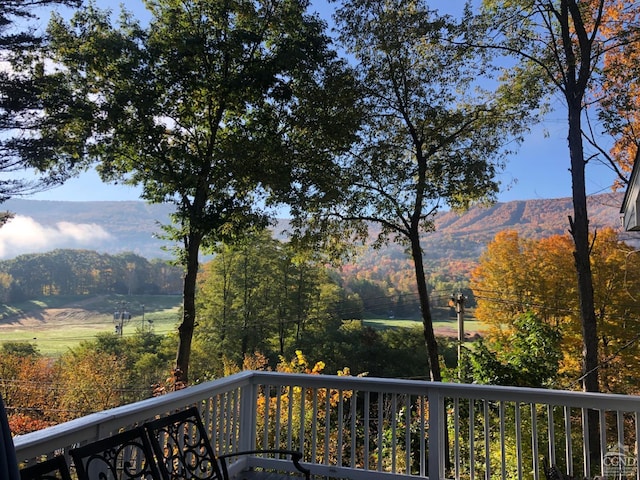 exterior space featuring a mountain view