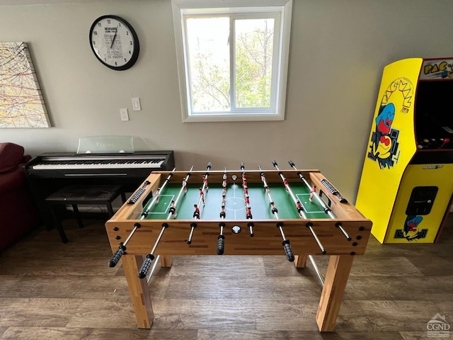 playroom featuring hardwood / wood-style flooring