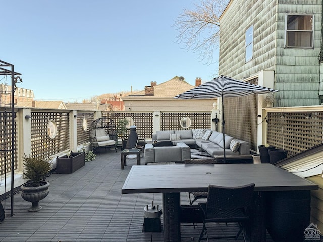 view of patio featuring an outdoor living space