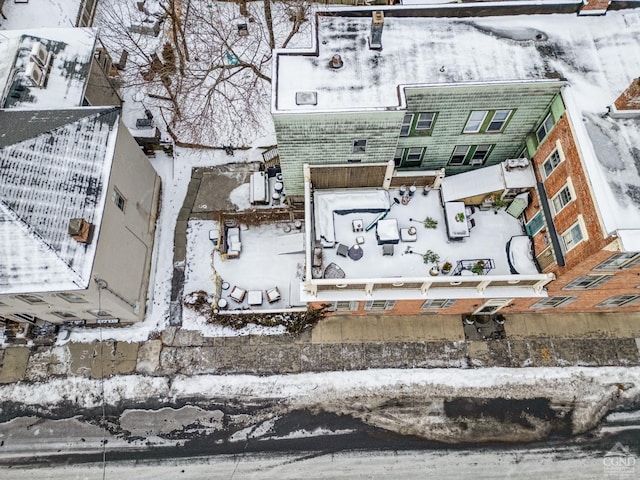 view of snowy aerial view