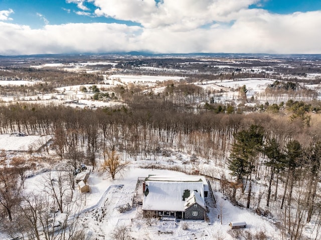 view of snowy aerial view