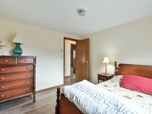 bedroom featuring light hardwood / wood-style floors