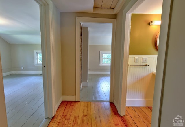 hallway featuring light hardwood / wood-style floors