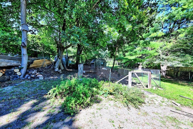 view of yard with an outbuilding