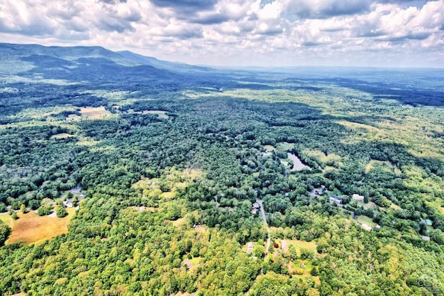 drone / aerial view with a mountain view