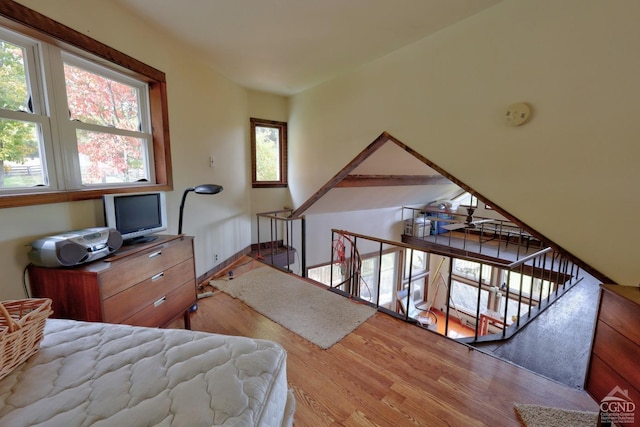 bedroom with hardwood / wood-style flooring