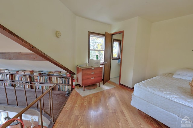 bedroom featuring light hardwood / wood-style floors