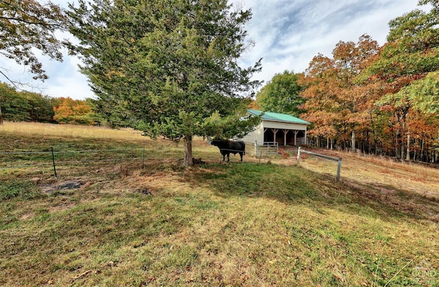 view of yard featuring a rural view