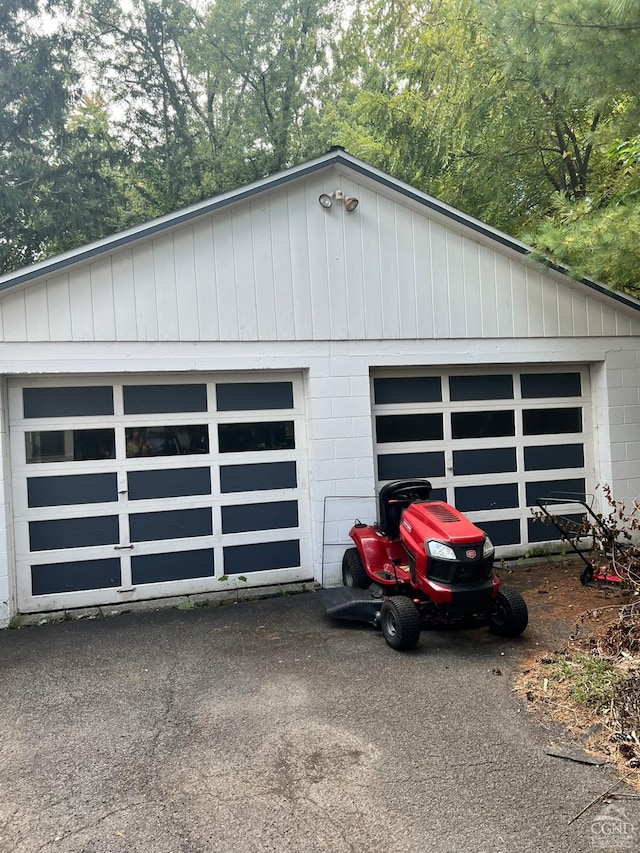 view of garage