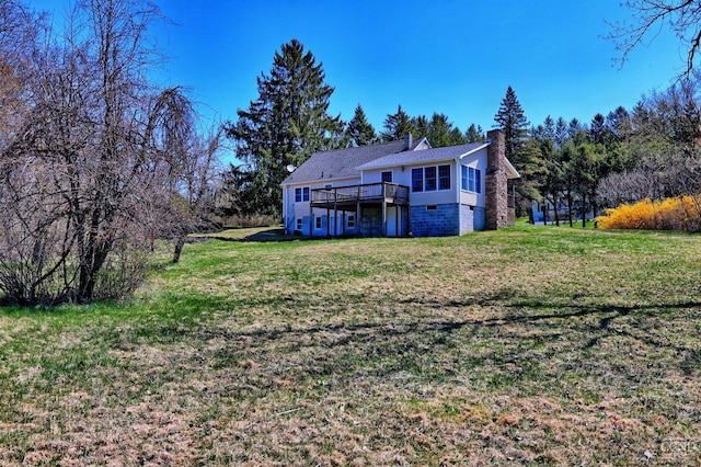 view of yard featuring a deck