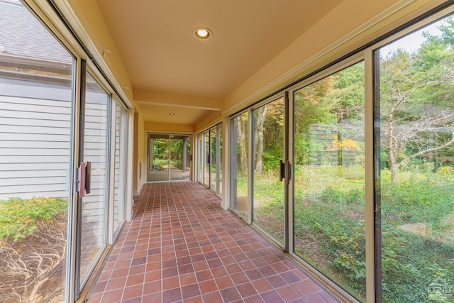 view of unfurnished sunroom