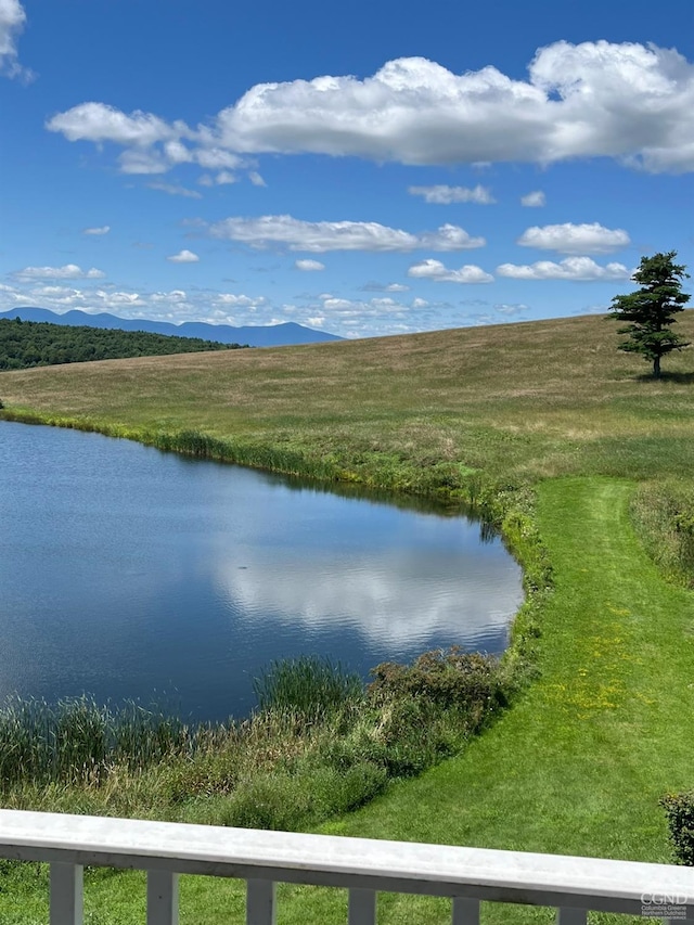 view of water feature with a mountain view