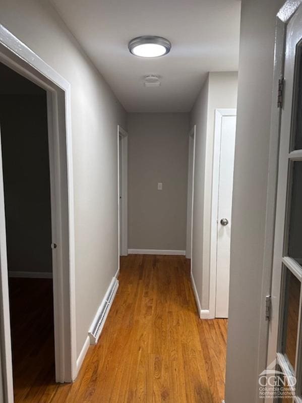 hall featuring light hardwood / wood-style flooring