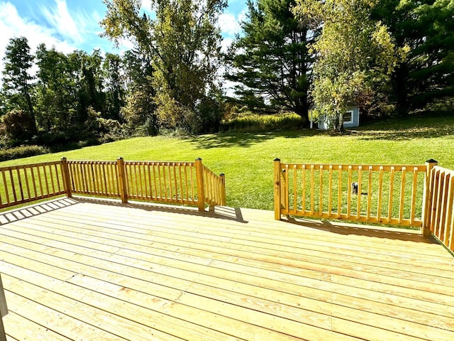 deck with a lawn