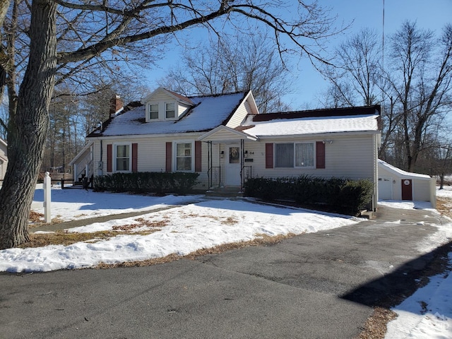 view of new england style home