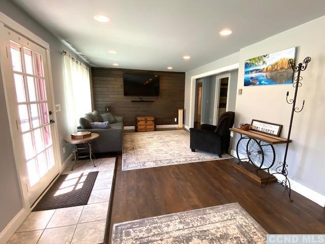 living room featuring light hardwood / wood-style flooring