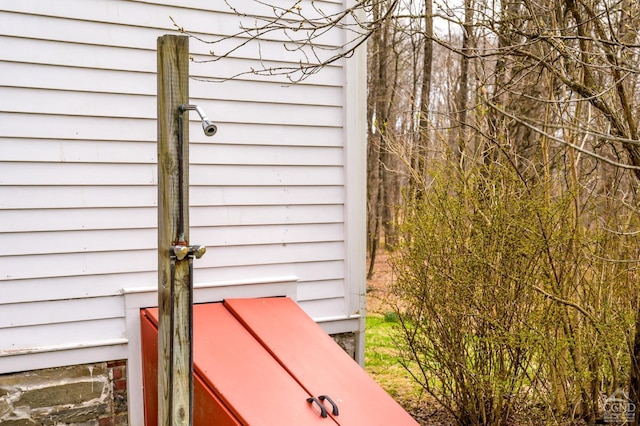 exterior details with a bulkhead entry