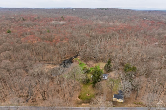 aerial view with a forest view