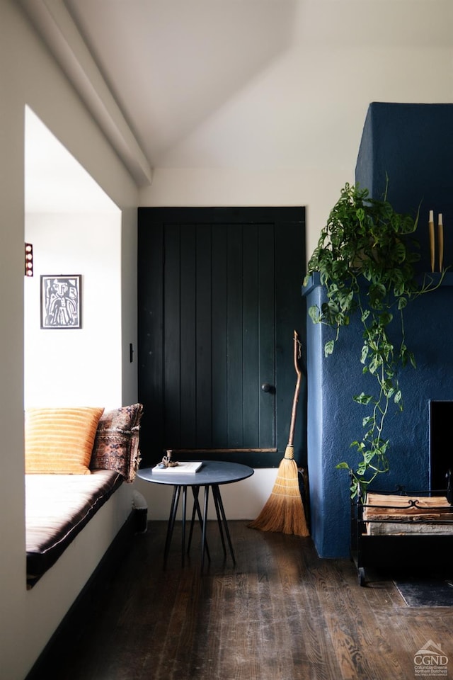 living area featuring hardwood / wood-style flooring