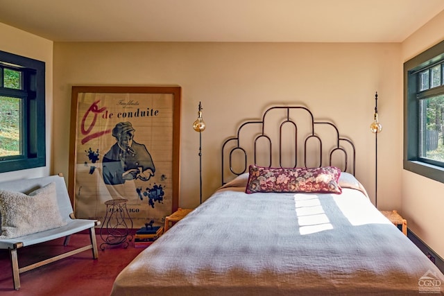 bedroom with carpet