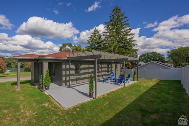 exterior space featuring a pergola