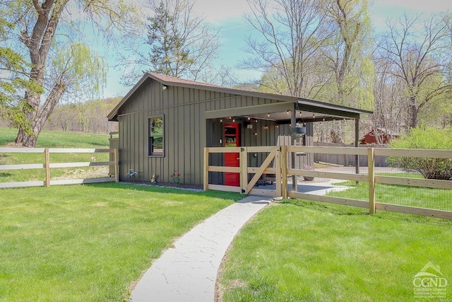 view of outbuilding with an outdoor structure and an exterior structure