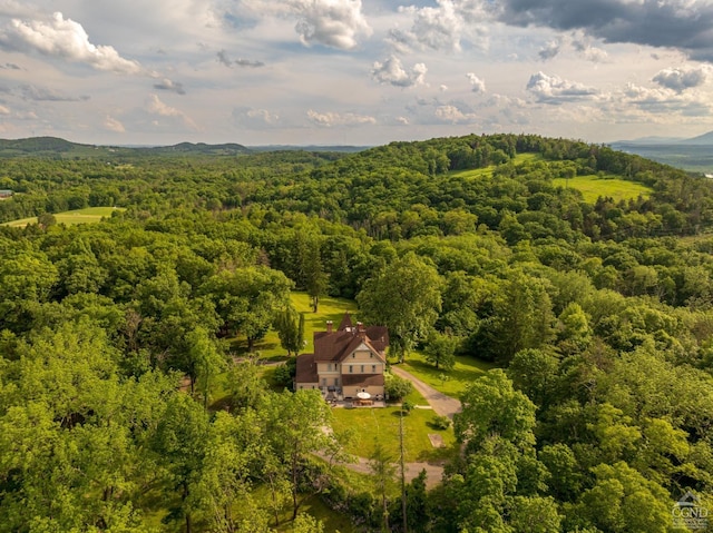 aerial view featuring a mountain view