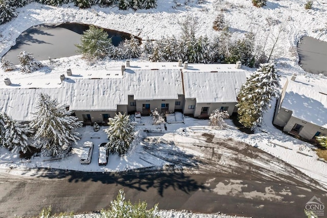 view of snowy aerial view