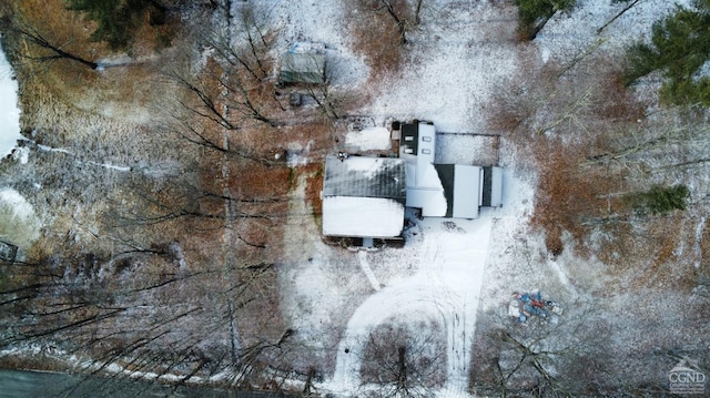 view of snowy aerial view