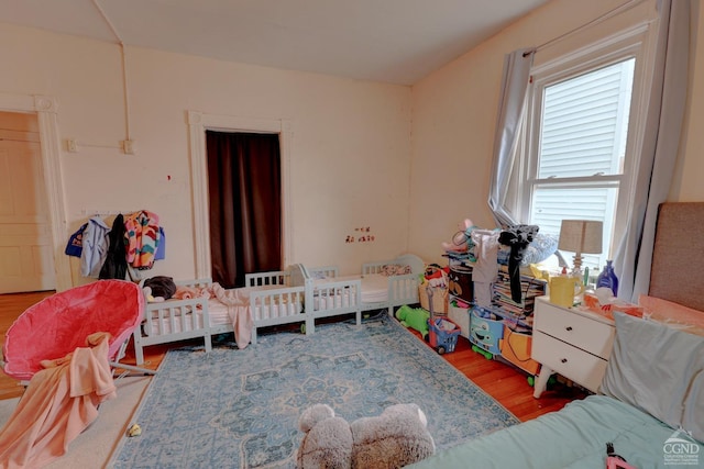 playroom with light wood-type flooring