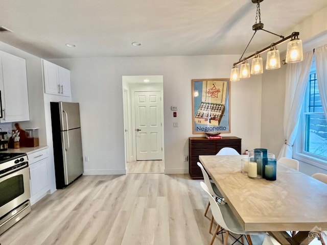 interior space with light hardwood / wood-style flooring