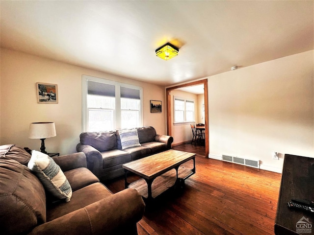 living room featuring hardwood / wood-style floors