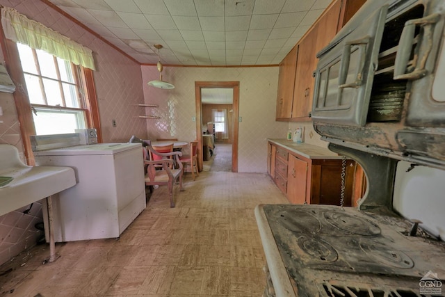 interior space with washer / clothes dryer