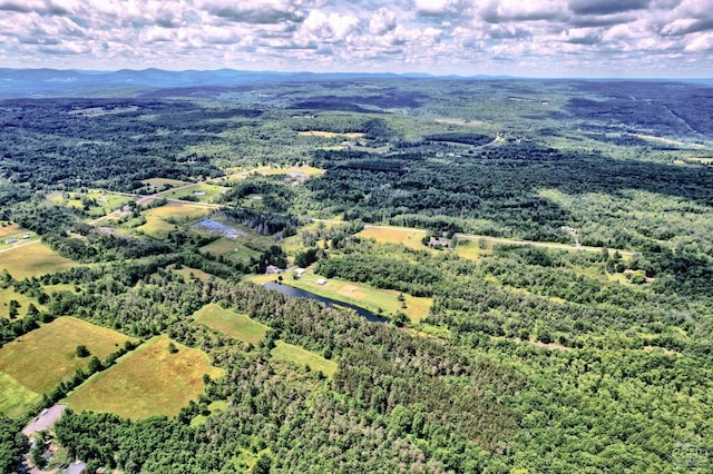 aerial view with a mountain view