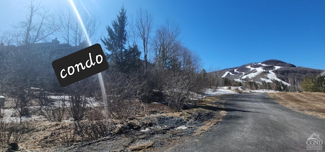 view of road with a mountain view