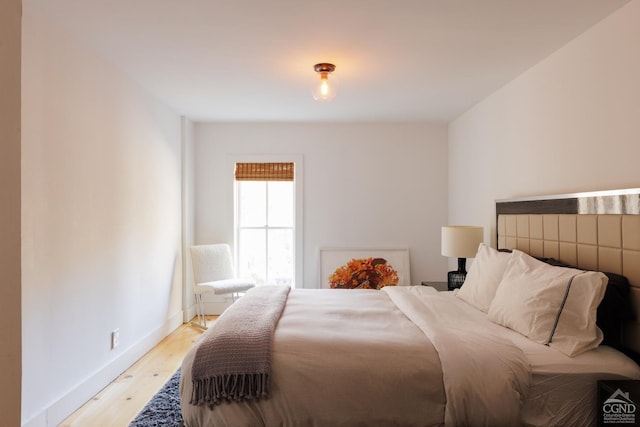 bedroom featuring light wood-type flooring