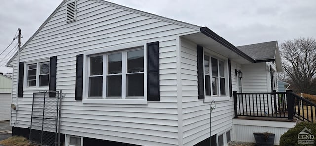 view of home's exterior featuring a shingled roof