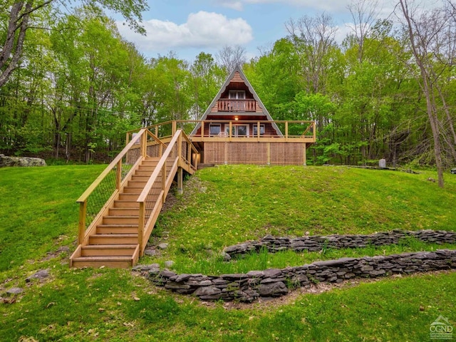 view of jungle gym with a yard