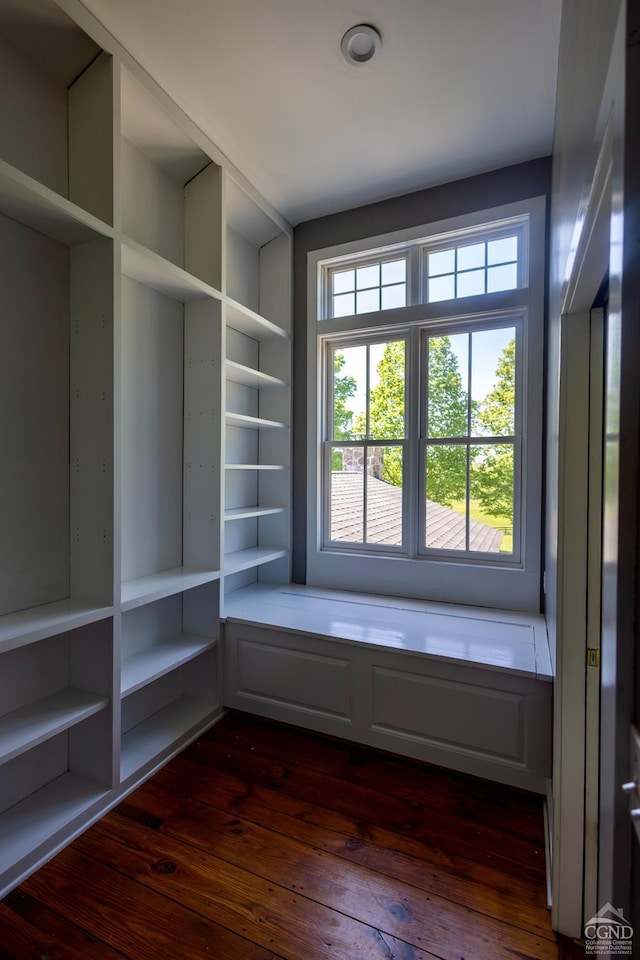 mudroom featuring dark hardwood / wood-style floors