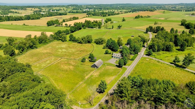 aerial view with a rural view