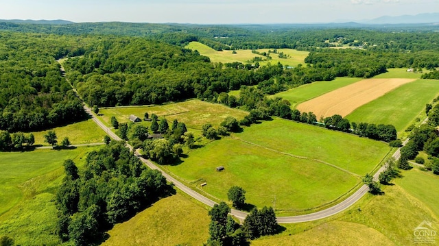 aerial view featuring a rural view