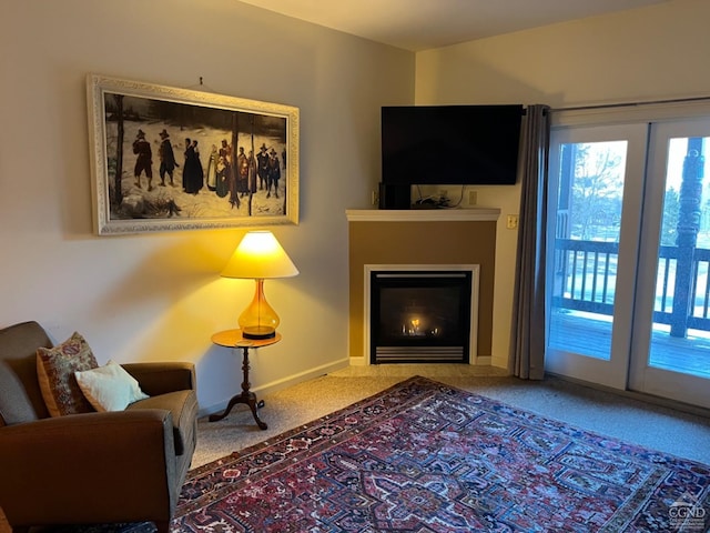 interior space featuring carpet floors