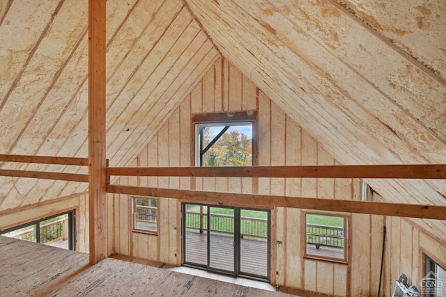 view of unfinished attic