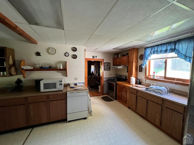 kitchen with white appliances