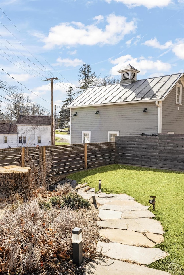 view of yard with fence