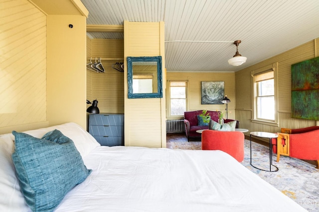 bedroom featuring radiator heating unit